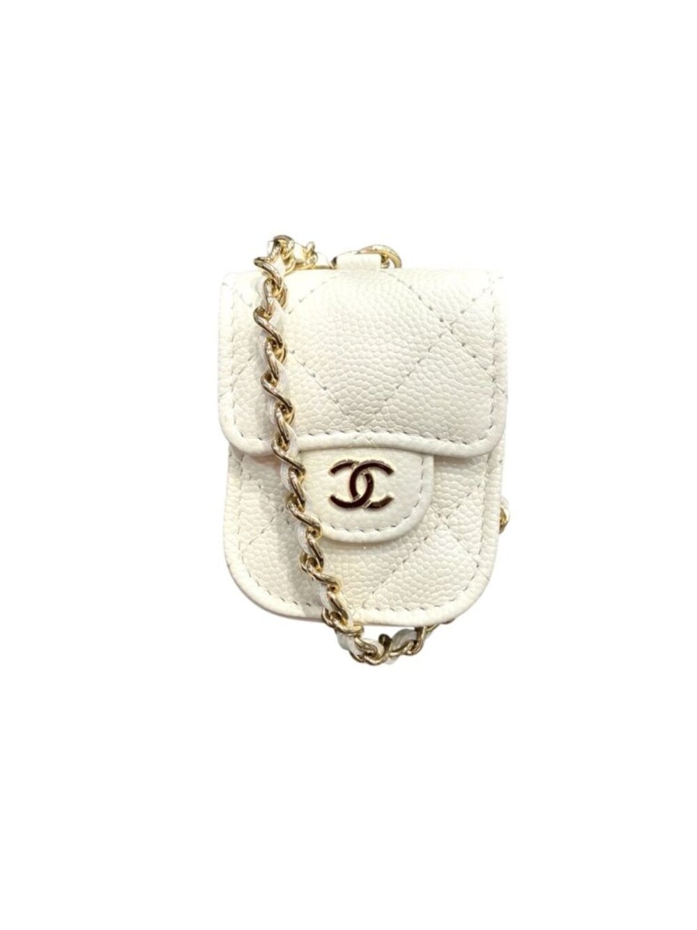 Chanel Quilted Caviar Leather Airpods Case Shoulder Bag